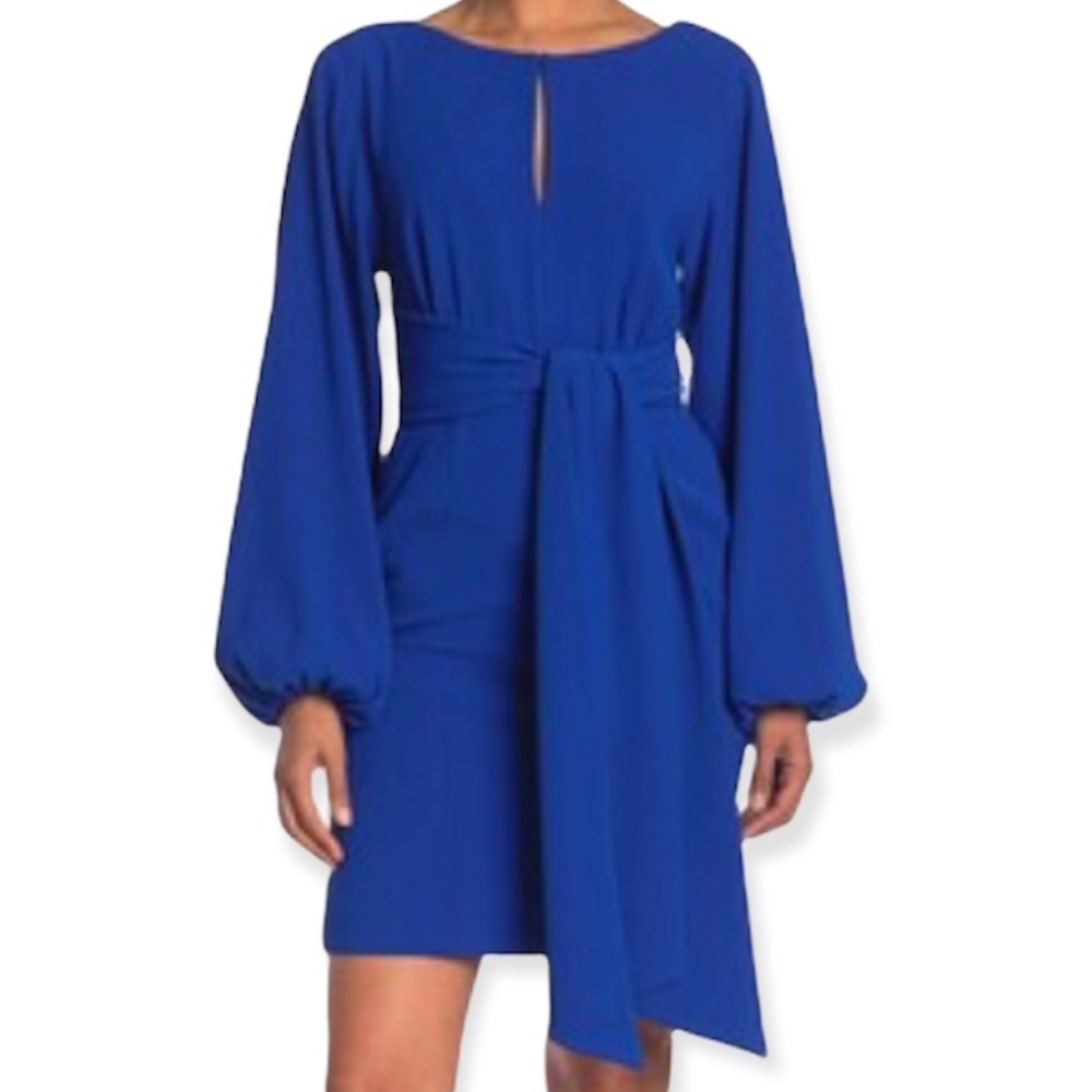 TOCCIN | cobalt blue tie back blouson dress